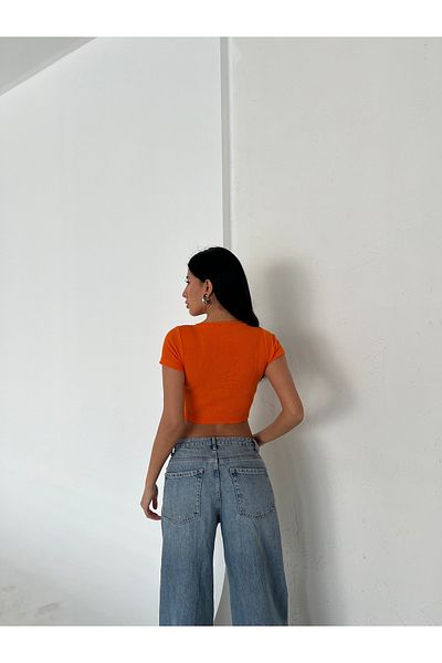 Friday Mood Crop de damă cu gât cu cordon