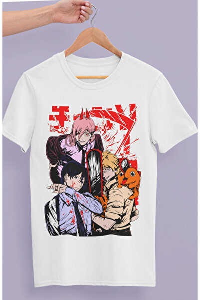 Fuddy Moda Оверсайз футболка з принтом персонажів Chainsaw Man, унісекс футбо...