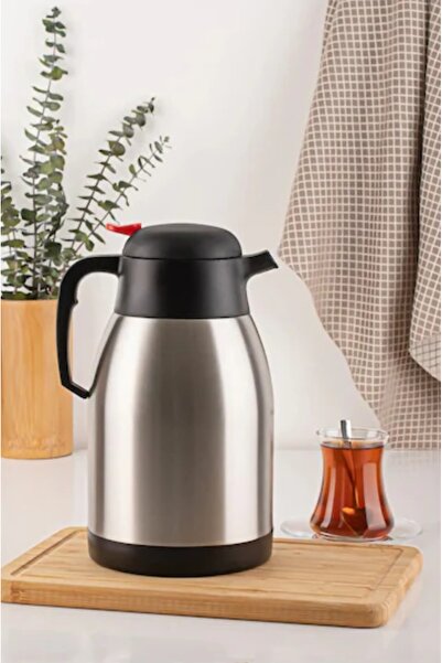 AHİR TİCARET Stainless Steel 2 Liter Double Layer Tea Thermos