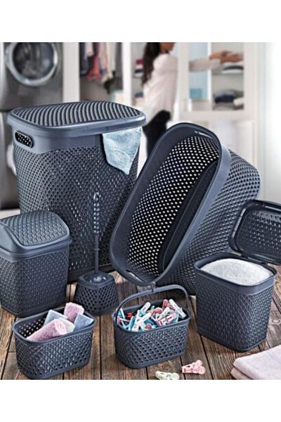 PANJI Smartware Katre Dowry Σετ 7 τεμαχίων Anthracite Σετ μπάνιου