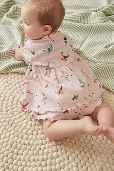 Next Baby 100% Cotton - Lilac Purple Short Sleeve Butterfly Set