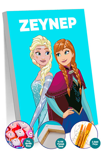 Picasso World Hobby Art Çocuk Sayılarla Boyama Numaralı Tuval Seti Fırça Boya...