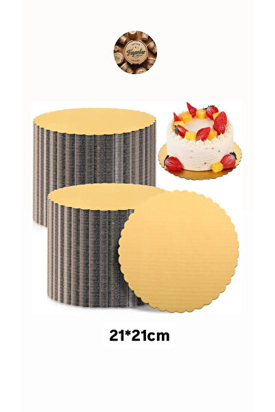 FİGANLAR GOLD Cardboard Cake Insoles 21*21 Cm (10 Pieces)