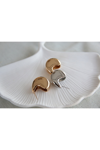 Aksesuar Steel Colored Pacman Earrings