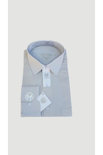 Ünal Giyim Men's Shirt - Classic Fit, Single Pocket, Long Sleeve, Solid Color, Terikoton