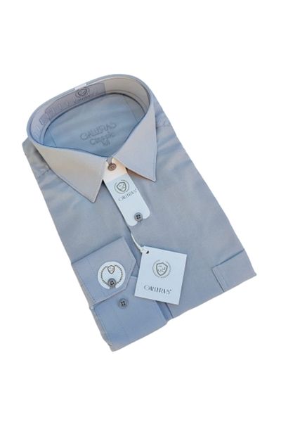 Ünal Giyim Men's Shirt - Classic Fit, Single Pocket, Long Sleeve, Solid Color, Terikoton