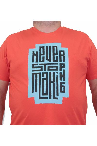 MocGrande Ανδρικό μπλουζάκι μεγάλου μεγέθους - λαιμόκοψη, σχέδιο λουλουδιών ρόδι 24138