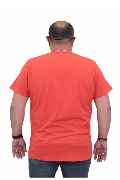 MocGrande Large Size Men's T-Shirt - Panic 24135 Pomegranate Flower Pattern