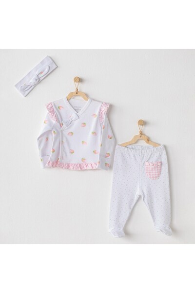 andywawa Ac23562 Watermelon & Strawberry 3lü Bebe Zıbın Takım White