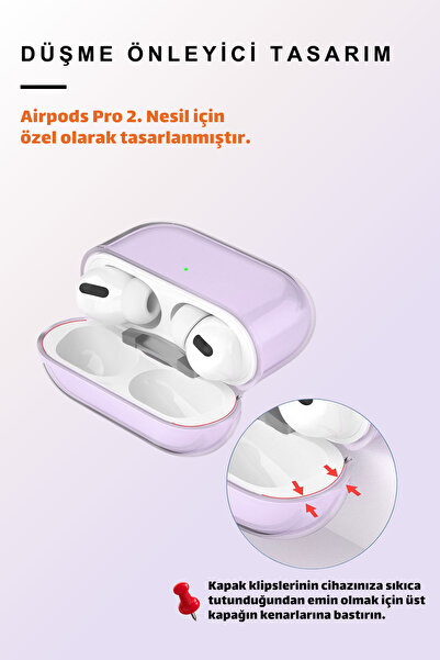 EWEC Pro 2. Nesil Uyumlu Şeffaf Mor Premium Kulaklık Kılıfı