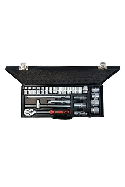 NT Very High Quality 25 Piece Six Corner Socket Set - Metal Bag