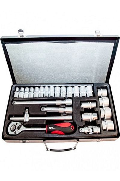 NT Very High Quality 25 Piece Six Corner Socket Set - Metal Bag