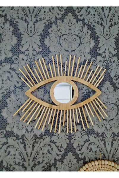 GLSTN By Bohostore Bohem aynalı göz dekor & Bambu ayna & Göz kirpi ayna
