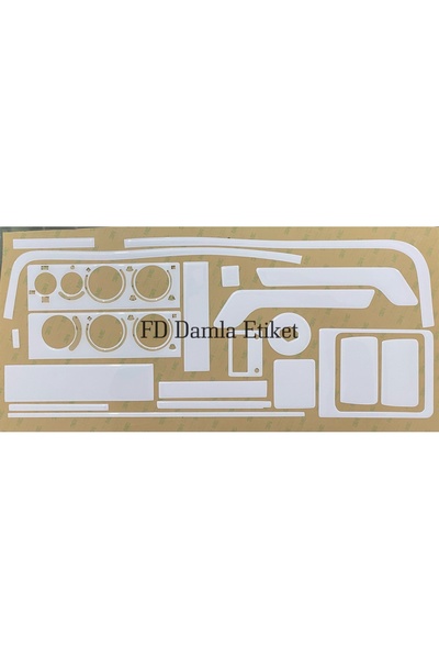 FD Damla Etiket Renault 19 Torpedo - وحدة تحكم بيضاء، زخرفة وصدر من خشب الماه...