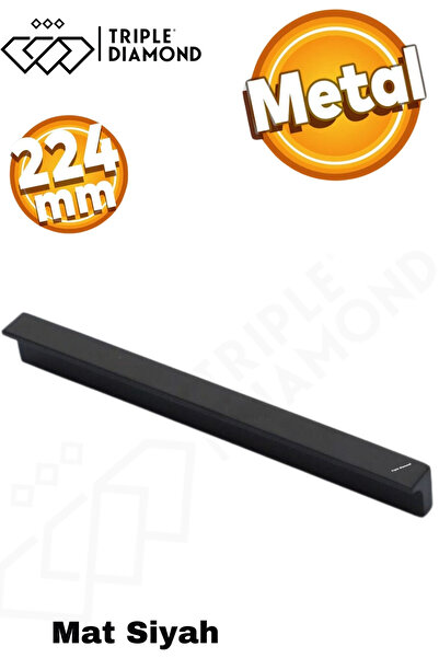 Triple Diamond 224mm Metal Siyah Çekmece Kulpları Dolap Mutfak Mobilya Kulpu ...
