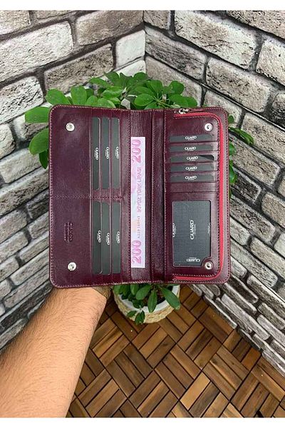GUARD Claret Red Leather Wallet and Handbag for Women