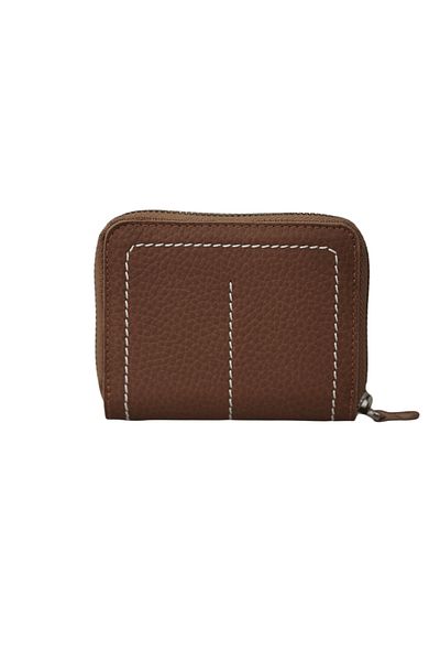 GUARD Zippered Tan Guti Wallet / Hand Portfolio with Matte Stitching Detail