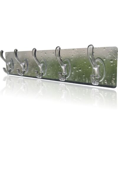 M3DECORİUM Islak Kuru Tozlu Nemli Fayansa Tahtaya Cama Her Yüzeye Sağlam Yapışan 5 li Kesilebilir Şeffaf Askı