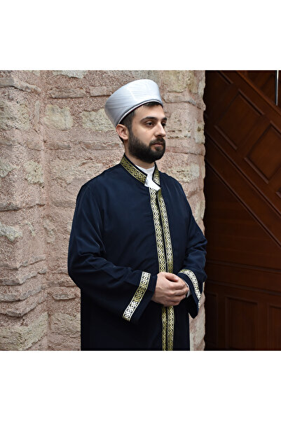 sehzadegiyim İmam Cübbe Lacivert Bordür Çıtçıtlı