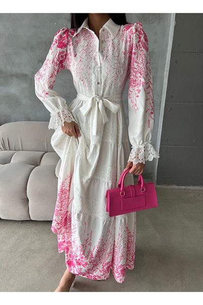 BRGCLOTHING Rochie de damă importată de calitate premium cu modele cu detaliu din guipură