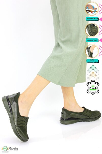 Forelli Kadın Hakiki Deri Günlük Spor Tarz Bağcıksız Ortopedik Ayakkabı F24/SP46704Y