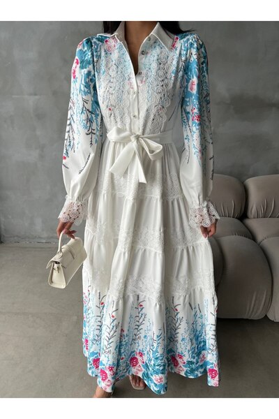 BRGCLOTHING Жіноче імпортне візерункове гіпюрове плаття преміум якості