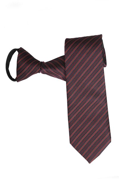 PROKRAVAT Chain Patterned Burgundy Black Zippered Tie