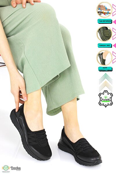 Forelli Kadın Hakiki Deri Günlük Spor Tarz Bağcıksız Ortopedik Ayakkabı F24/SP46704Y