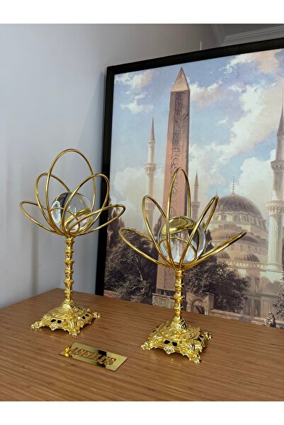 asellus Life Inspired 2'li Cam Küreli gold renk Dekorasyon Set, ağaç temalı, ...