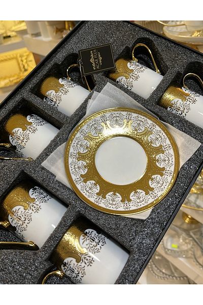 ACAR Vienna 6 Person Porcelain Coffee Cup Set