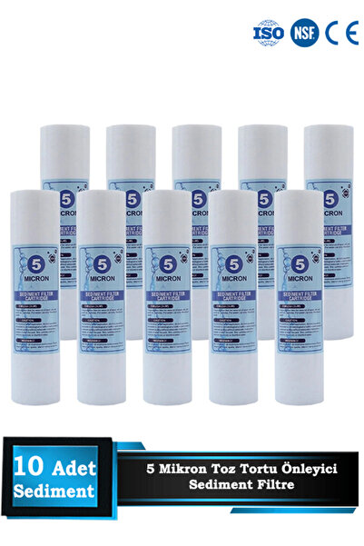 Sumarkt Açık Kasa Su Arıtma Cihazı 10 Inç 5 Mikron Sediment Spun Filtre ( 10 ...
