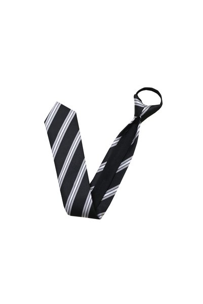 PROKRAVAT Dark Blue Gold 3 Stripes Zippered Tie