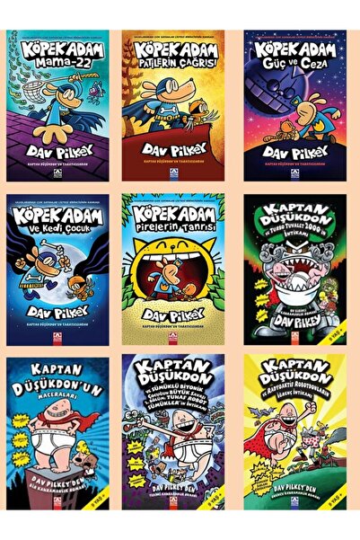 Altın Kitaplar DAV PILKEYDEN KÖPEK ADAM VE KAPTAN DÜŞÜKDON DİZİSİ TOPLAM 9 Kİ...