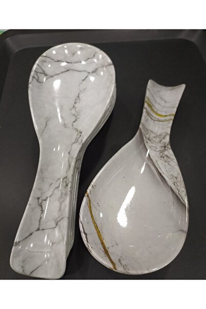 BİODATA Desenli Melamin Ocak Yanı Kaşıklık - Melamin Kirli Kaşık Altlığı Kepç...