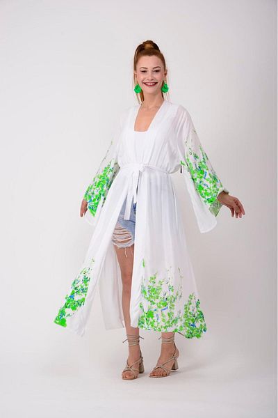 Rabiossa WOMEN'S BOHEM ETHNIC PATTERN KIMONO