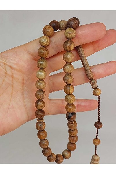 Yasamtohumu Rozariu din lemn de nuc 33 de mărgele 9,5 mm, lucrare manuală de ...