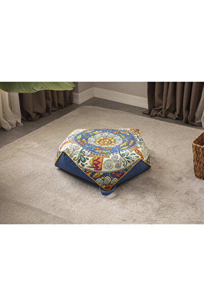 SWITA Çok Amaçlı Geometrik Keten Yer Bahçe Minderi Fermuarlı İç Dolgulu Yıkan...