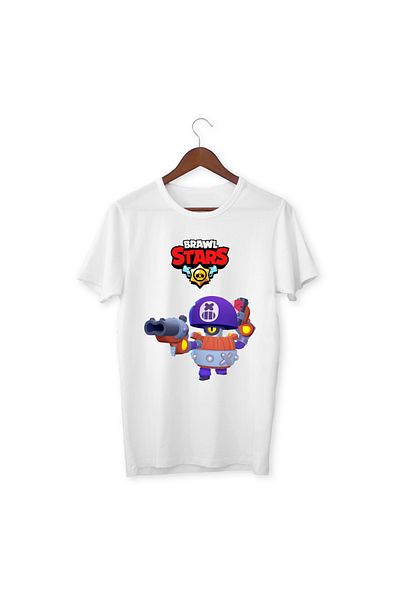 YAPO TİCARET Tricou alb unisex Brawl Stars Darrly - Copii și adulți