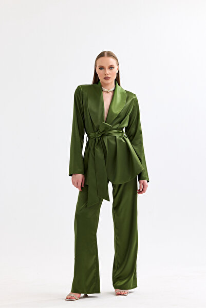 Bohai Design Special Design Satin Trousers Jacket Top and Bottom Set