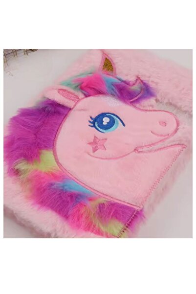 gifttime Caiet cu dungi de pluș cu design unicorn