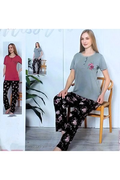 Miss Melina Bamboo Short Sleeve Women's Pajama Set GREEN