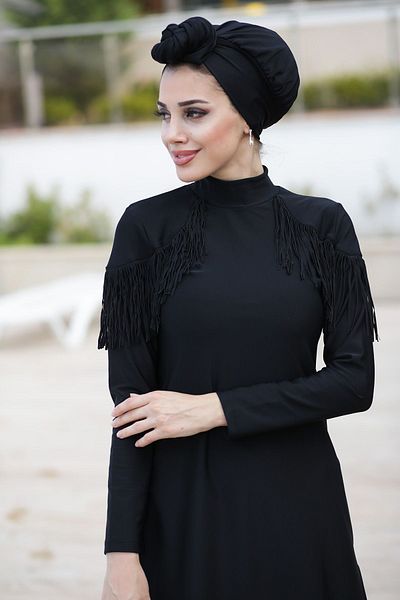 Remsa Mayo Lycra Full Covered Hijab Μαγιό Ramira 4105 Μαύρο