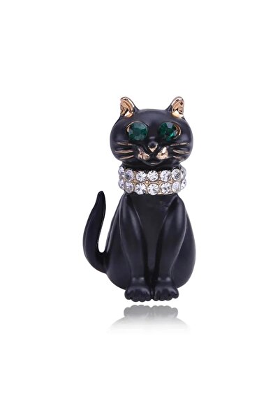 TekinAksesuar15 Taşlı Kedi Broş
