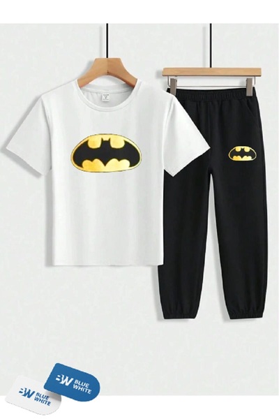 SİNSER TEKS Boy/Girl ''BATMANN'' Printed T-shirt-Tracksuit Set