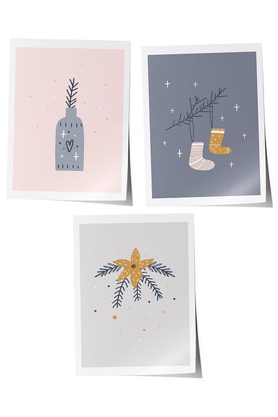 Postifull Set de 3 picturi pentru camera bebelușului, decor de perete pentru camera bebelușului, decor camera copiilor, poster fără cadru