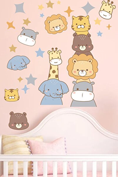 Postifull Baby Room Sticker Set, Colorful Door Side Height Chart Wall Decor, Kids Room Wall Sticker