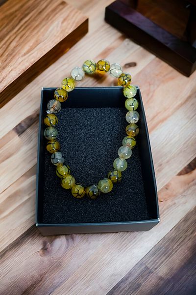 MGA DOĞAL TAŞ Original Patterned Agate Stone Bracelet - Natural Stone Jewelry Set