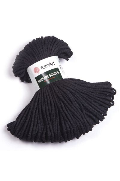 Yarnart Macrame Braided - Μακραμέ Χειροποίητο Νήμα Πλεξίματος Μαύρο-750