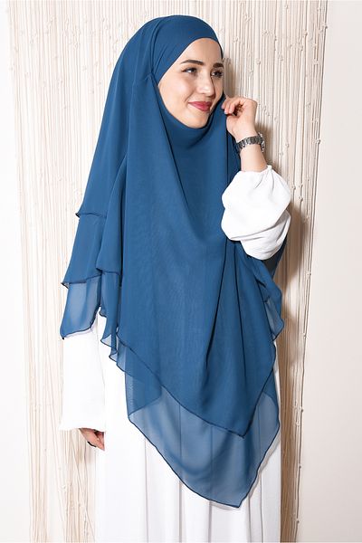Ns nowascarf Sufle Khimar Veil Hijab Shawl Oil Blue