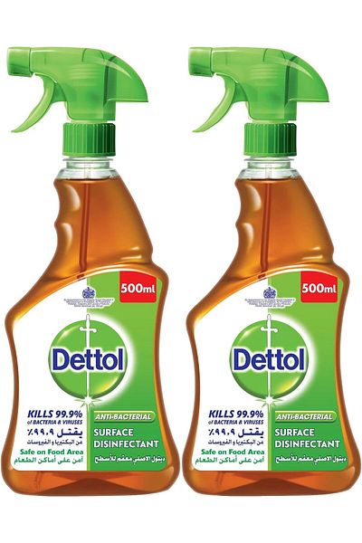 Dettol Original Anti-Bacterial Surface Disinfectant Liquid Trigger 500ml (Twin Pack)